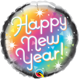 Folienballon Happy New Year - Regenbogenfarben - 35 cm