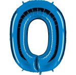 Folienballon Zahl 0 - Blau - 100 cm