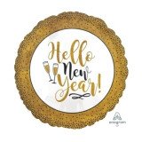 Ballongruß: Hello New Year Sektgläser -  35 cm