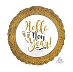 Ballongruß: Hello New Year Sektgläser -  35 cm