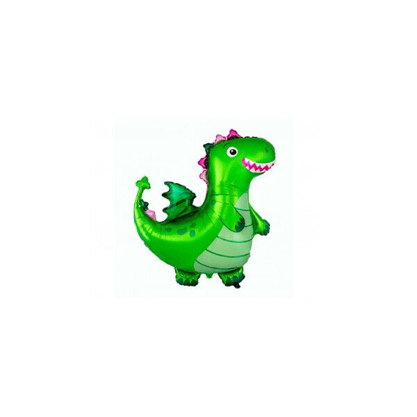 Ballongruß: Freundlicher Drachen - Grün -  80 cm