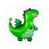 Ballongruß: Freundlicher Drachen - Grün -  80 cm