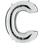 Folienballon Buchstabe C - Silber - 100 cm