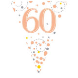 Wimpelkette 60 - Rosegold Weiß - 3,9 Meter