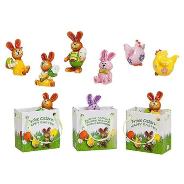 Hase/Huhn in Geschenktüte - 5,5 cm - 1 St.