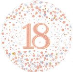 Ballongruß: 18 Konfetti - Rosegold - 35 cm