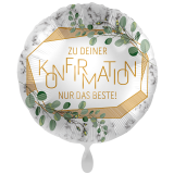 Folienballon Zu Deiner Konfirmation - Eukalyptus -  45 cm