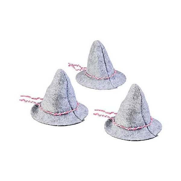 Mini Sepplhüte Deko - Grau Rosa Weiß - 3 St.