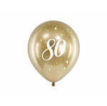 6 Ballons 80 - Chrome Gold - 30 cm