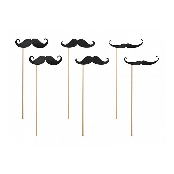 Partyprops Fotorequisiten Bärte - 24 cm - 6 St.