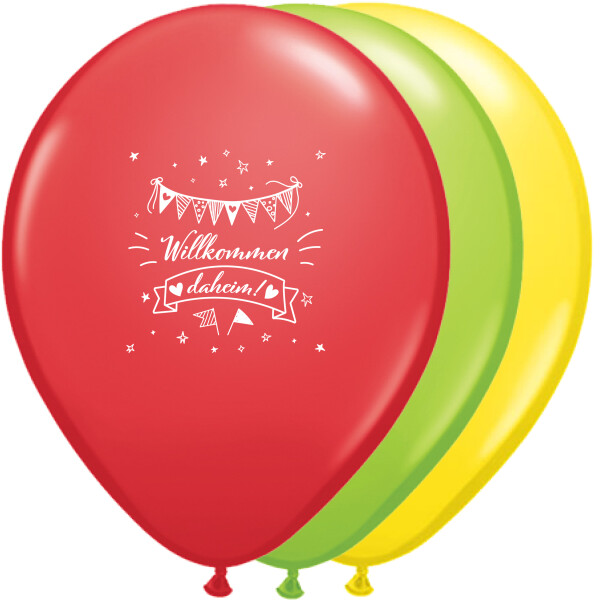 6 Ballons Willkommen daheim - 30 cm