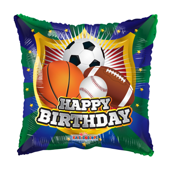 Ballongruß: Happy Birthday Sport - 35 cm