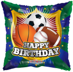 Ballongruß: Happy Birthday Sport - 35 cm