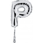 Folienballon Buchstabe P - Silber - 35 cm
