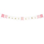 Girlande Baby Girl - Rosa Weiß Gold - 1,6 Meter