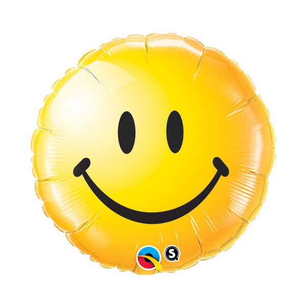 Ballongruß: Happy Face - Gelb - 35 cm