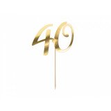 Cake Topper Tortendeko 40 - Gold - 20,5 cm