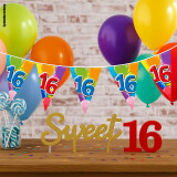 Wimpelkette 16 - bunte Ballons - 10 Meter
