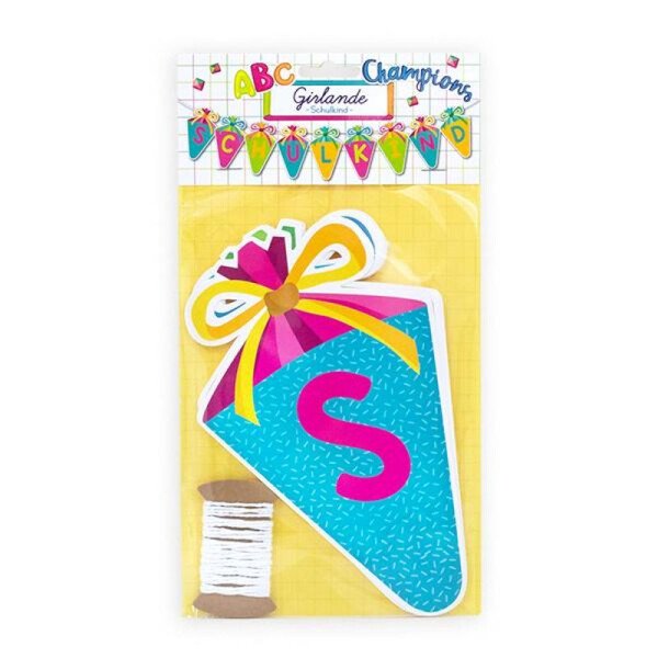 Girlande Schulkind Schultüten -  2 Meter