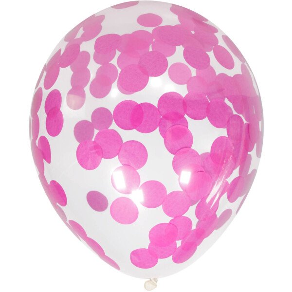 Konfettiballons Pink - 30 cm - 4 St.