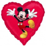 Ballongruß: Herz Mickey Mouse - 35 cm