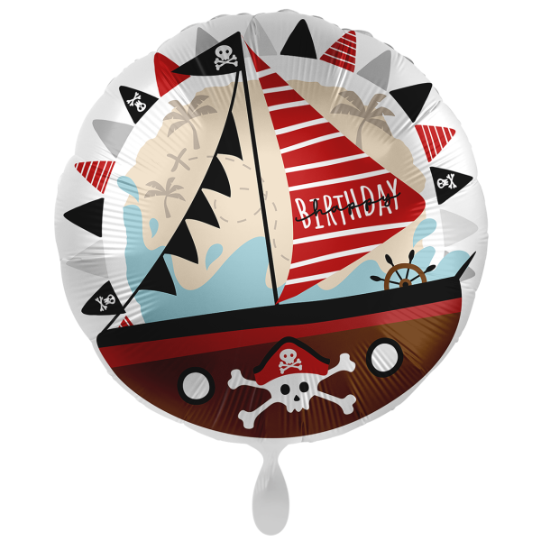 Ballongruß: happy Birthday Piratenschiff - 35 cm