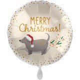 Folienballon Merry Christmas - Hund - 45 cm
