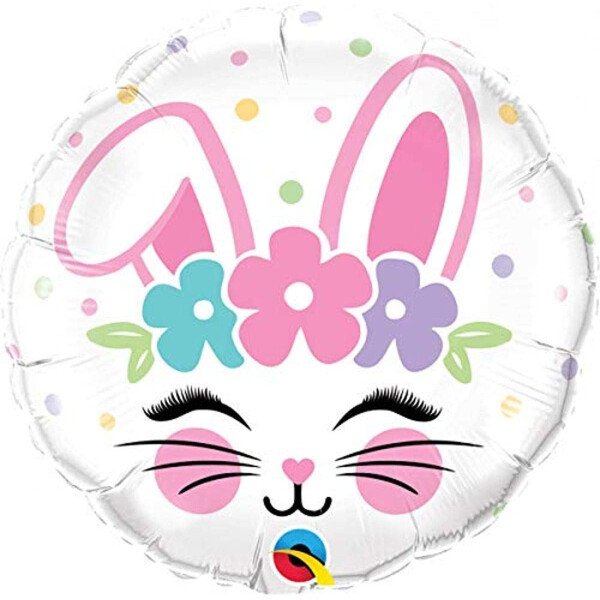 Ballongruß: Bunny Hase Gesicht - 35 cm