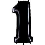 Folienballon Zahl 1 - Schwarz - 100 cm