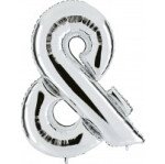 Folienballon Buchstabe & - Silber - 100 cm
