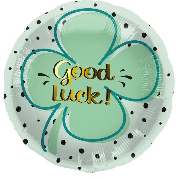 Ballongruß: Good Luck! Glücksklee - 35 cm