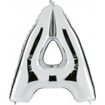 Folienballon Buchstabe A - Silber - 35 cm