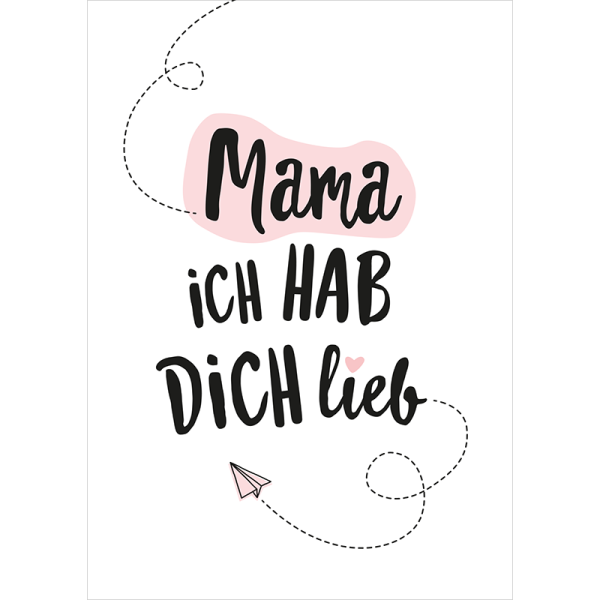 Postkarte Mama ich hab Dich lieb