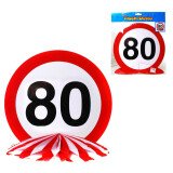 Tischdeko 80 Verkehrsschild -  Wabenfächer - 25 cm