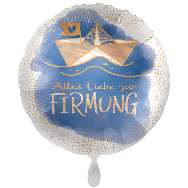 Ballongruß:  Alles Liebe zur Firmung - Segelboot, - 35 cm