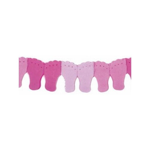 Girlande Füße - Rosa Pink - 6 Meter