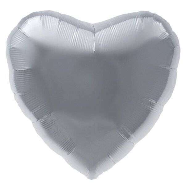 Ballongruß: Herz Silber - 35 cm