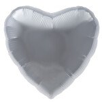 Ballongruß: Herz Silber - 35 cm