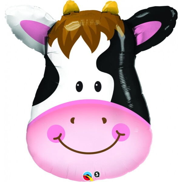 Ballongruß XL: Kuh Kopf -  76 cm