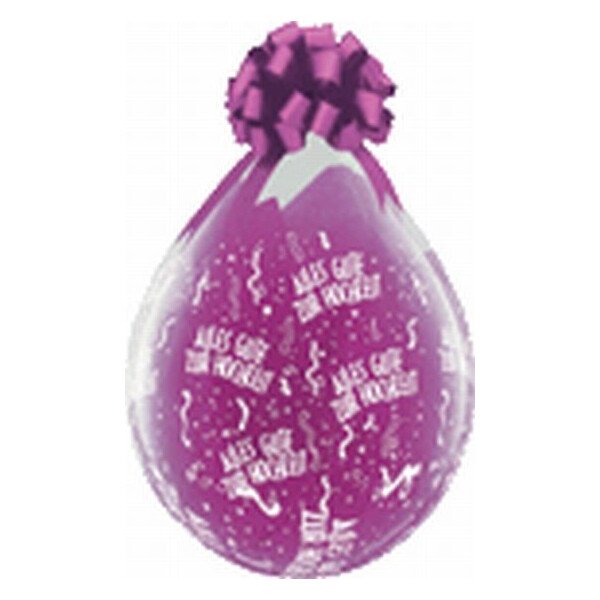 Alles Gute zur Hochzeit Verpackungsballon -  transparent - Qualatex - 45 cm