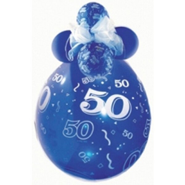 Zahl 50 Verpackungsballon -  transparent - Qualatex - 45 cm