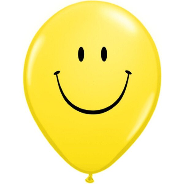 10 Ballons Happy Face - Gelb - 30 cm