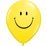 10 Ballons Happy Face - Gelb - 30 cm