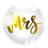 Folienballon Mrs - Weiß Gold - 45 cm