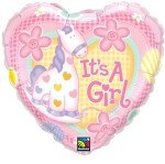 Folienballon It`s a girl - Pferd - 45 cm