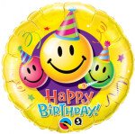 Folienballon Happy Birthday - Happy Faces -  45 cm