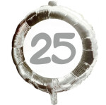 Ballongruß: 25 - Silber - 35 cm
