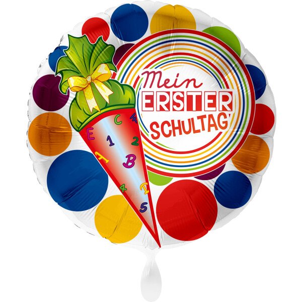 Folienballon Mein erster Schultag - Schultüte -  45 cm