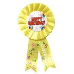 Rosette Happy Birthday - Bunt - 14 cm