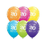 6 Zahlenballons 20 - Tropical - 30 cm